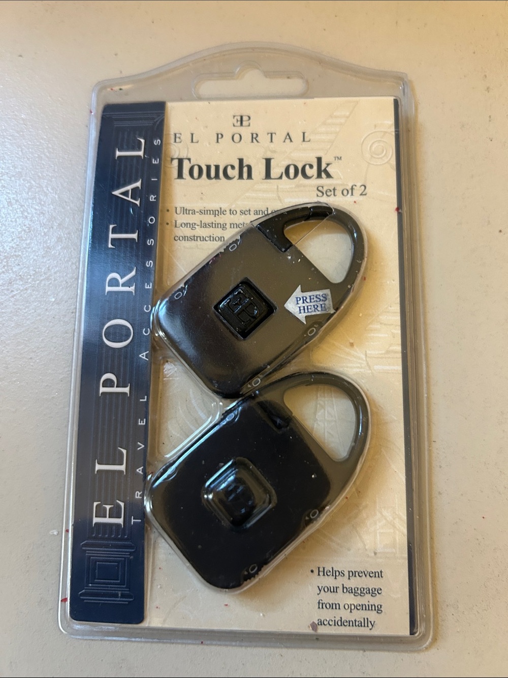 Touch Lock Set of 2 – Black Travel Security Locks New